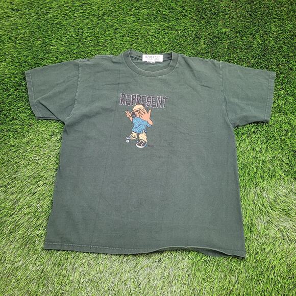 Vintage 90s Represent Hip-Hop Shirt Womens XL 23x27 Green - Picture 1 of 11